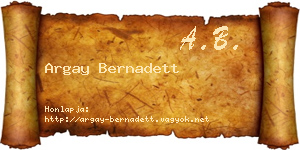 Argay Bernadett névjegykártya